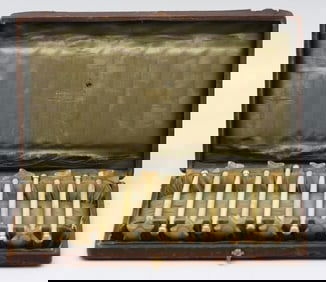 Set of Twelve Tiffany & Co., 14kt. Gold and Bone Swizzle Sticks