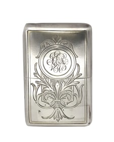American Sterling Silver Aesthetic Movement Whiskey Flask
