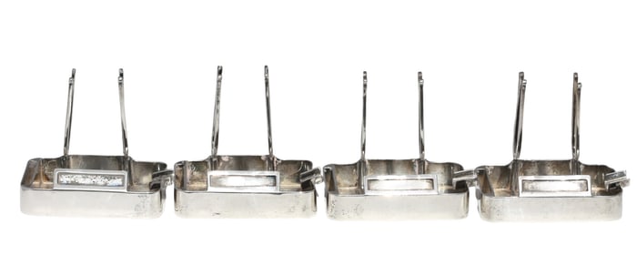 Set of Four Cartier Sterling Silver Place Card Holders