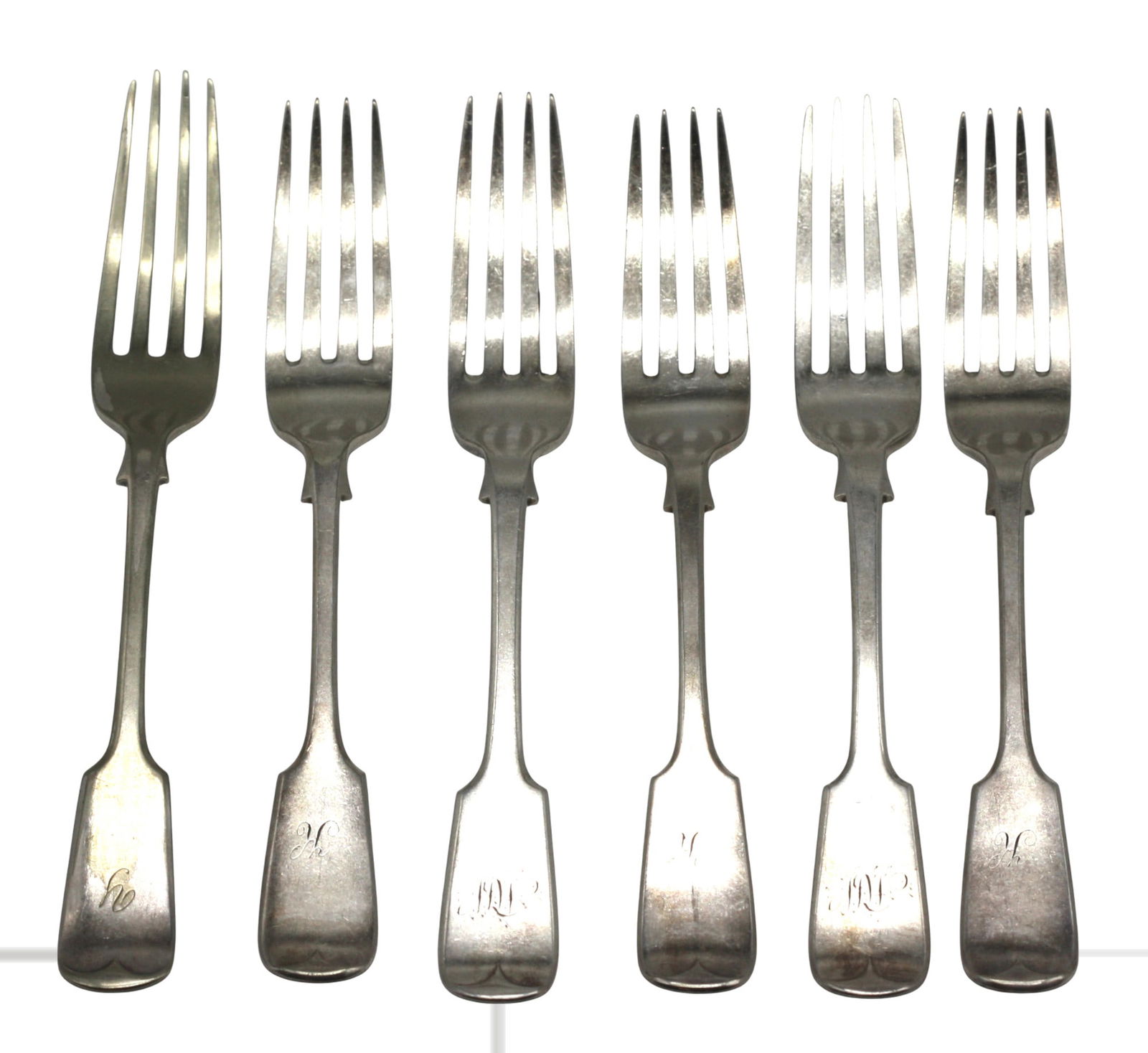 Six English Silver Dinner Forks. (1 of 7)