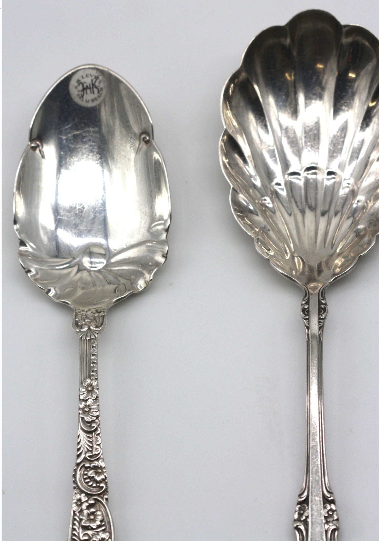 Six Varied Silver Serving Spoons - 8