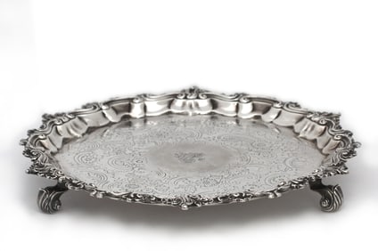 Rococo Style Silver Footed Salver