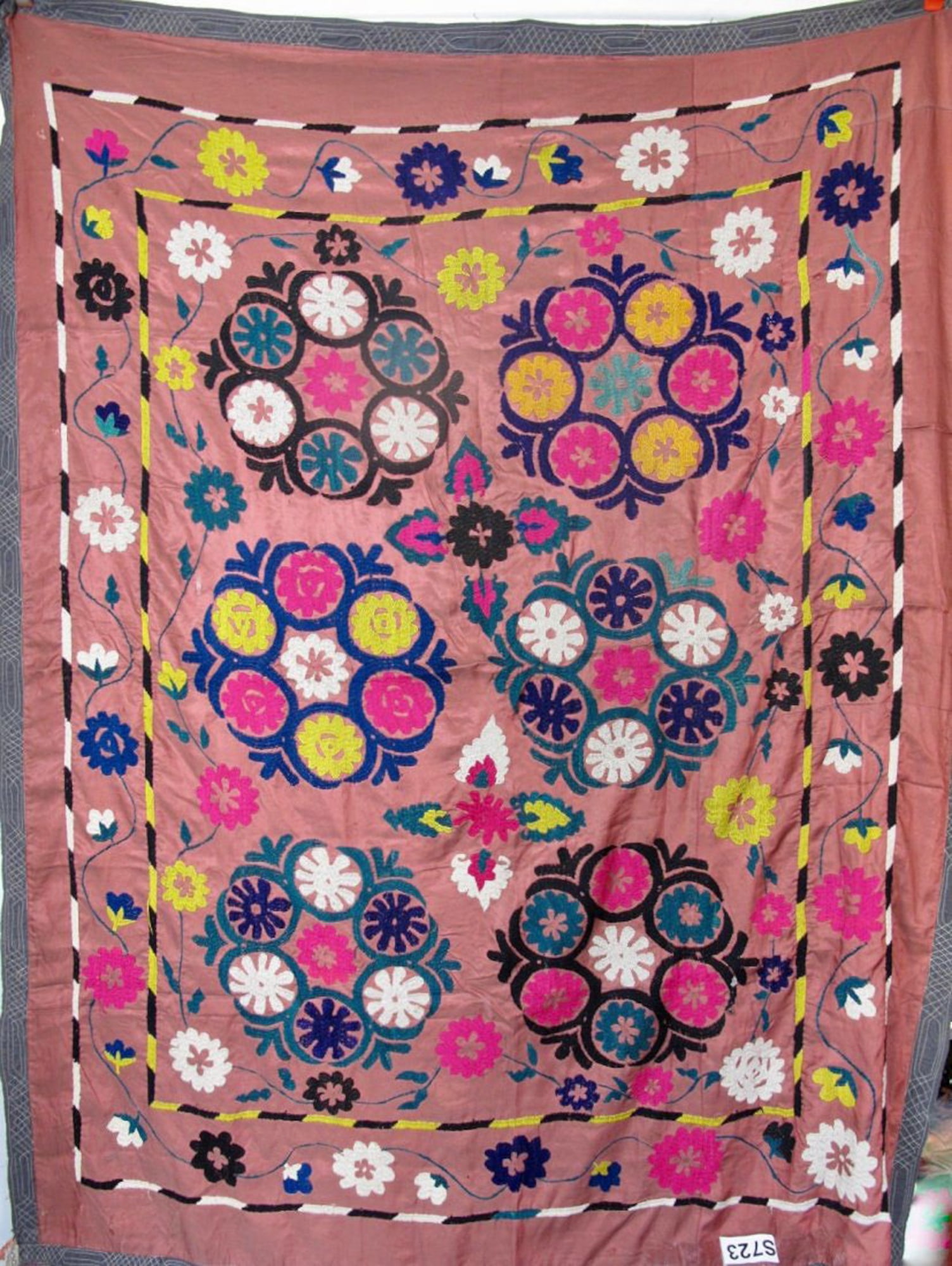 Two Central Asian Embroidered Suzanis, Uzbekistan (1 of 9)