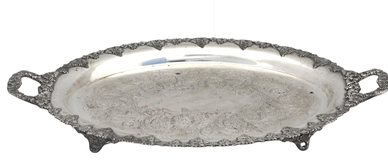 Sheffield Silver on Copper Oval Two-Handled Tea Tray (1 of 8)