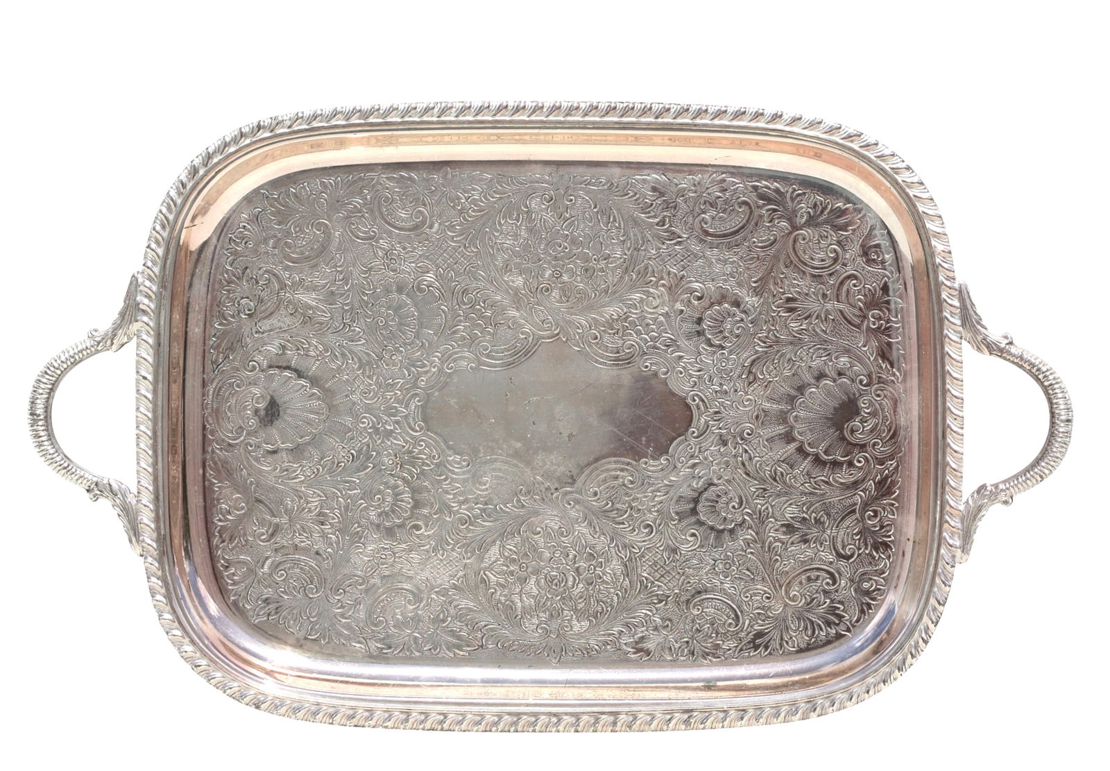 Small Silver Plate Rectangular Tray - 2