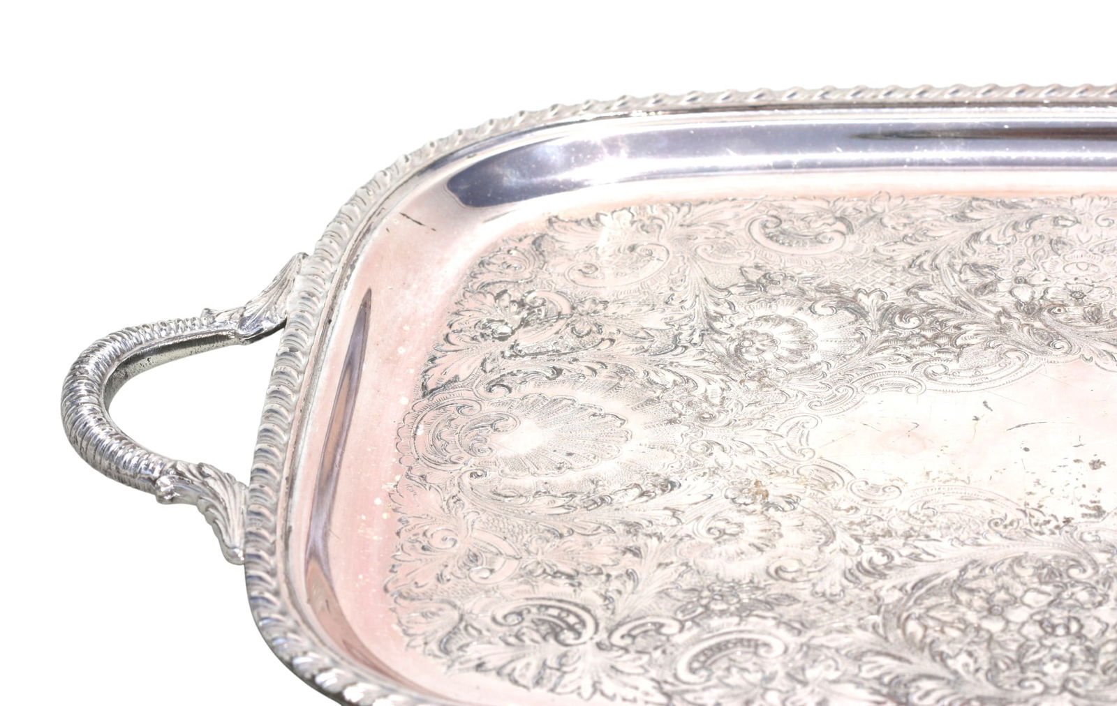 Small Silver Plate Rectangular Tray - 4
