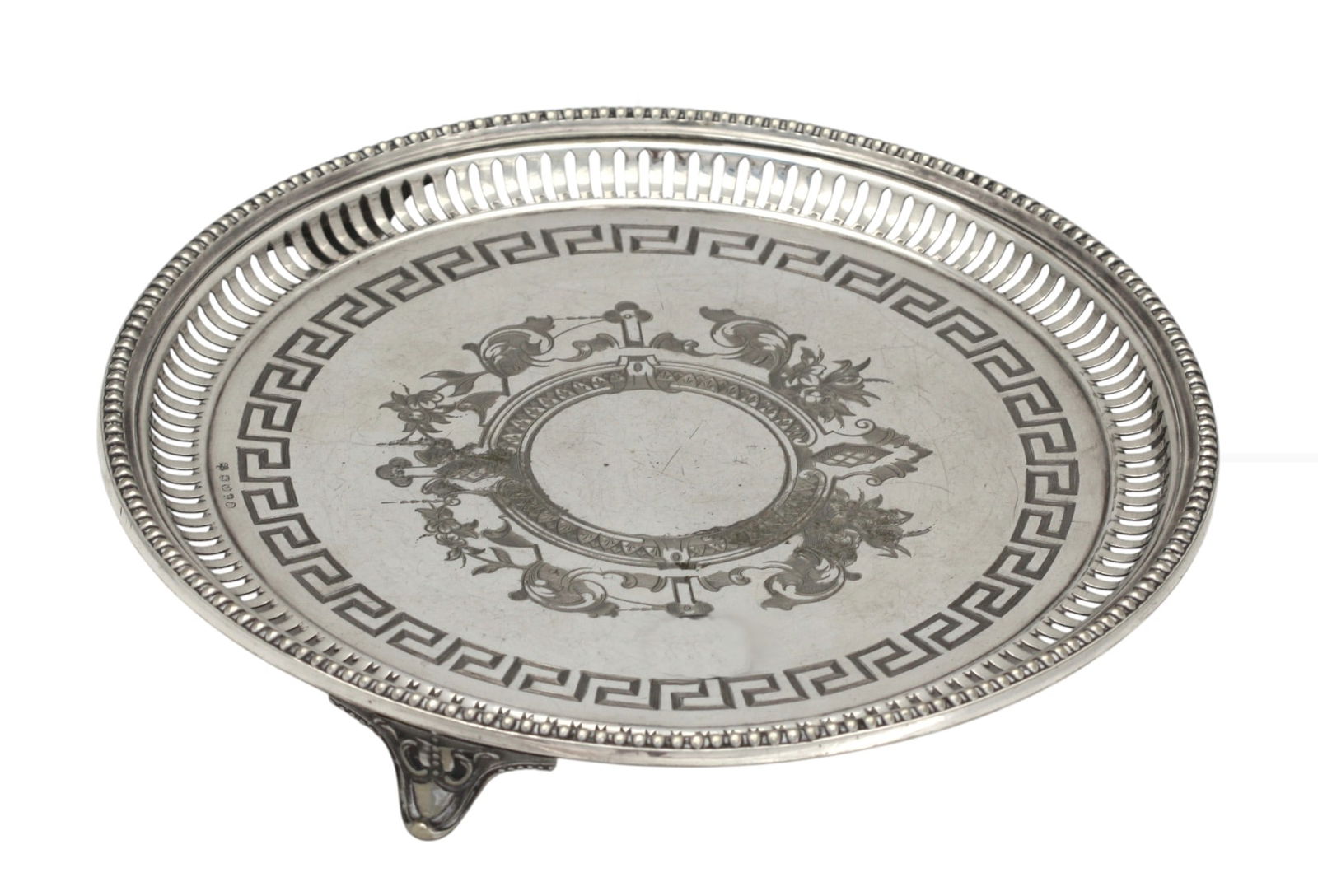 Neoclassical Style Silver Plate Footed Salver (1 of 9)