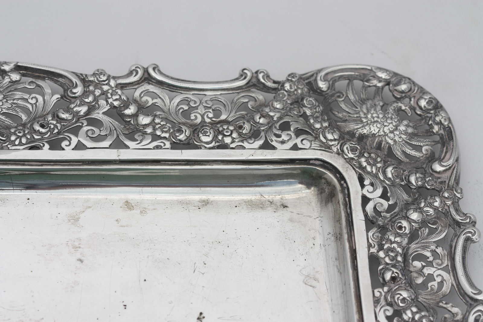 Silver Rectangular Tray, - 7