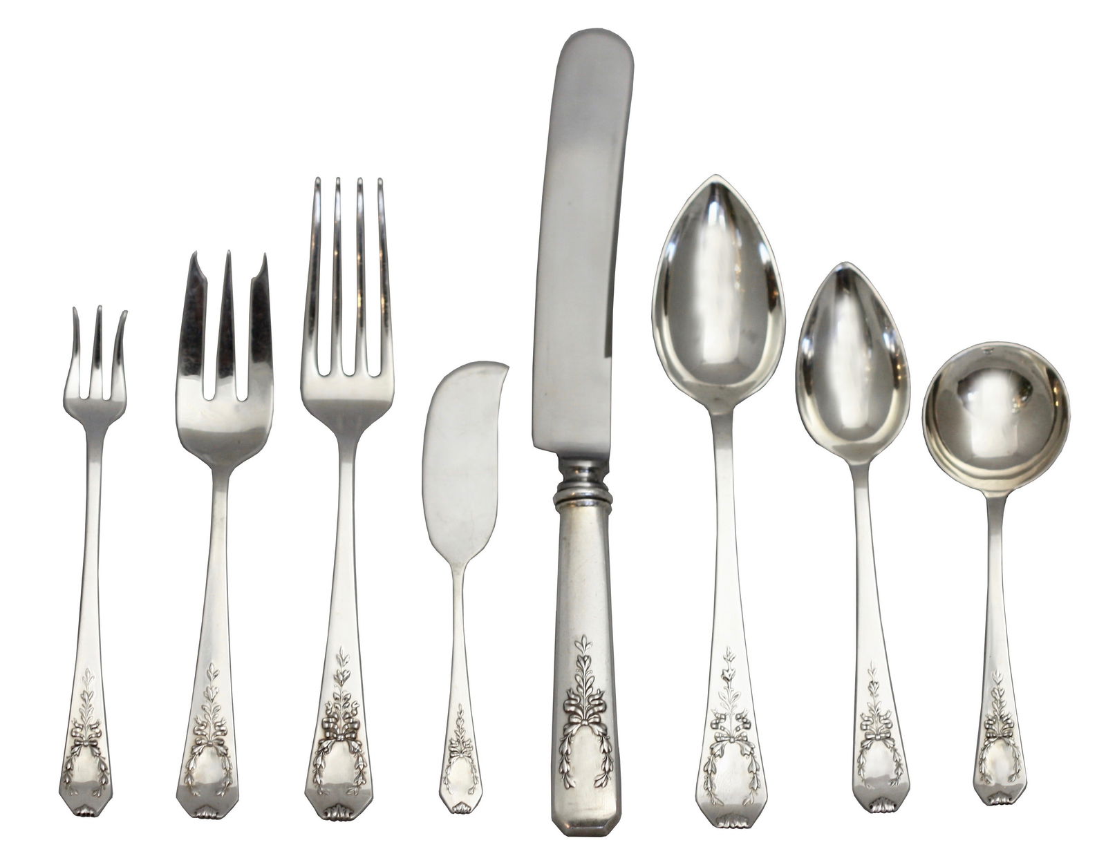 A refined 109-piece sterling silver flatware service (1 of 2)