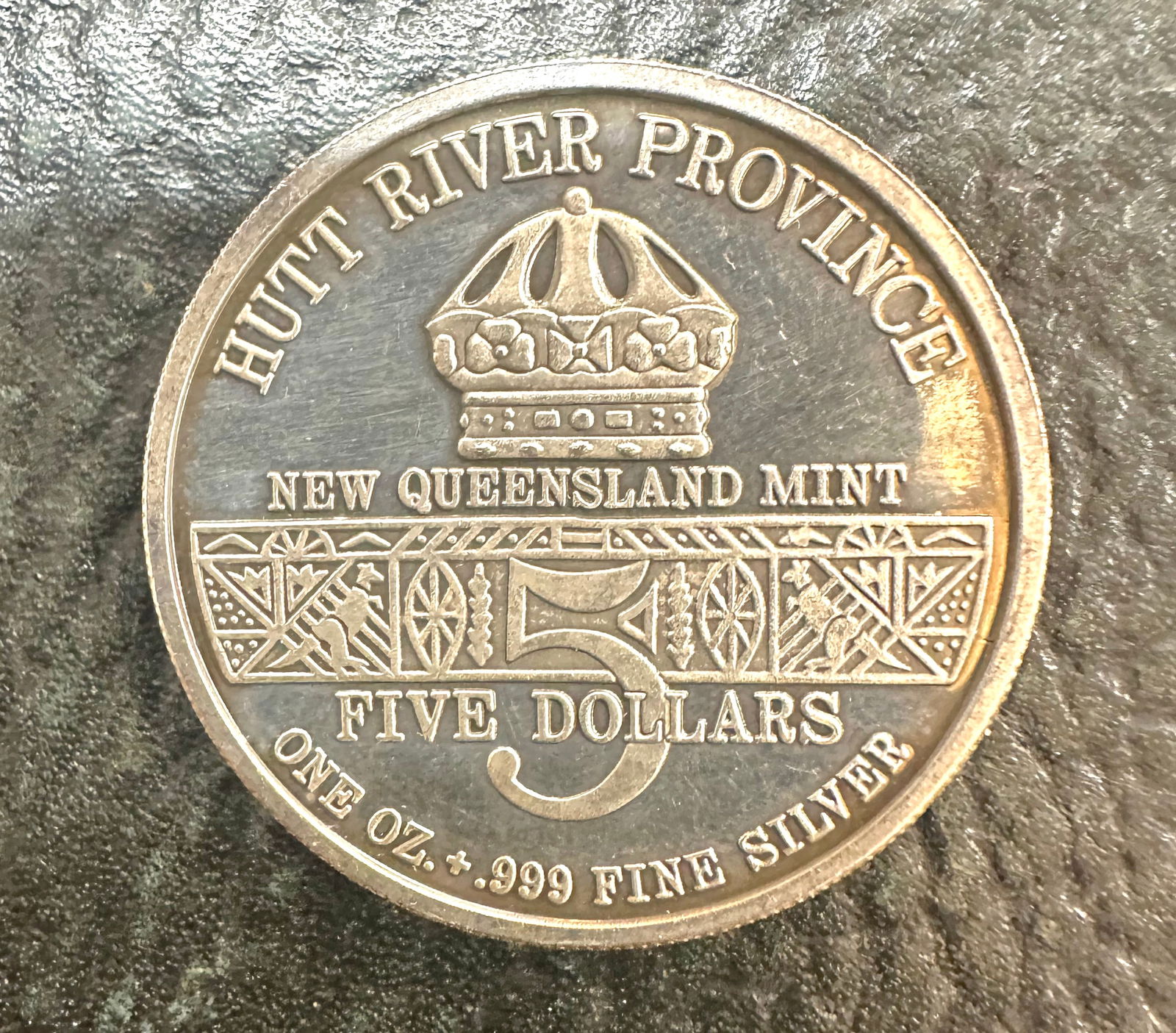 Silver Coin, 5 Australian Dollars, 1991, Hutt River Province/Desert Storm: Silver Coin, 5 Australian Dollars, 1991, Hutt River Province/Desert Storm 1 oz. 999 Fine Silver