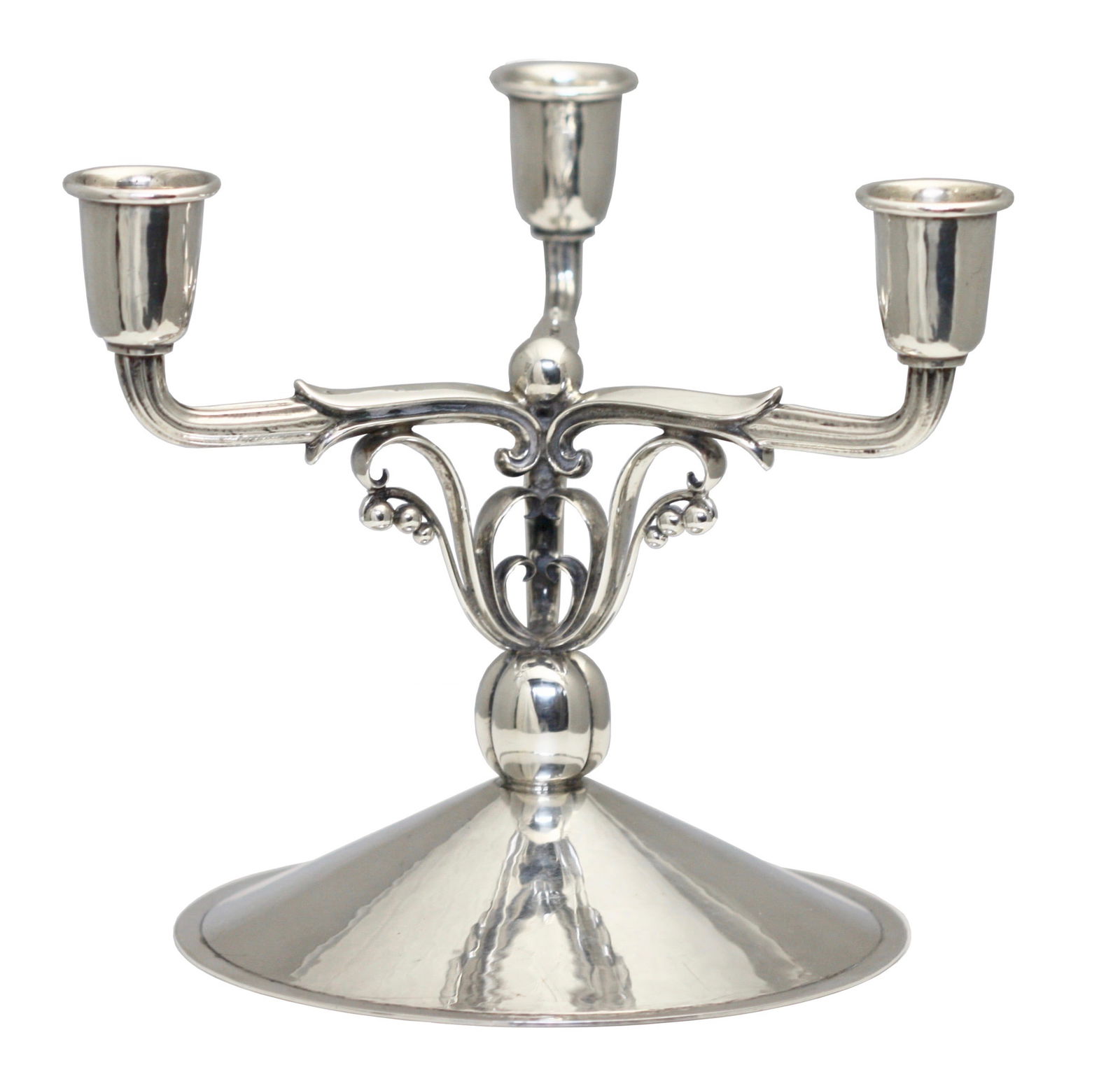 Max Rieg (1899–1985), Sterling Silver Three-Light Candelabrum (1 of 5)