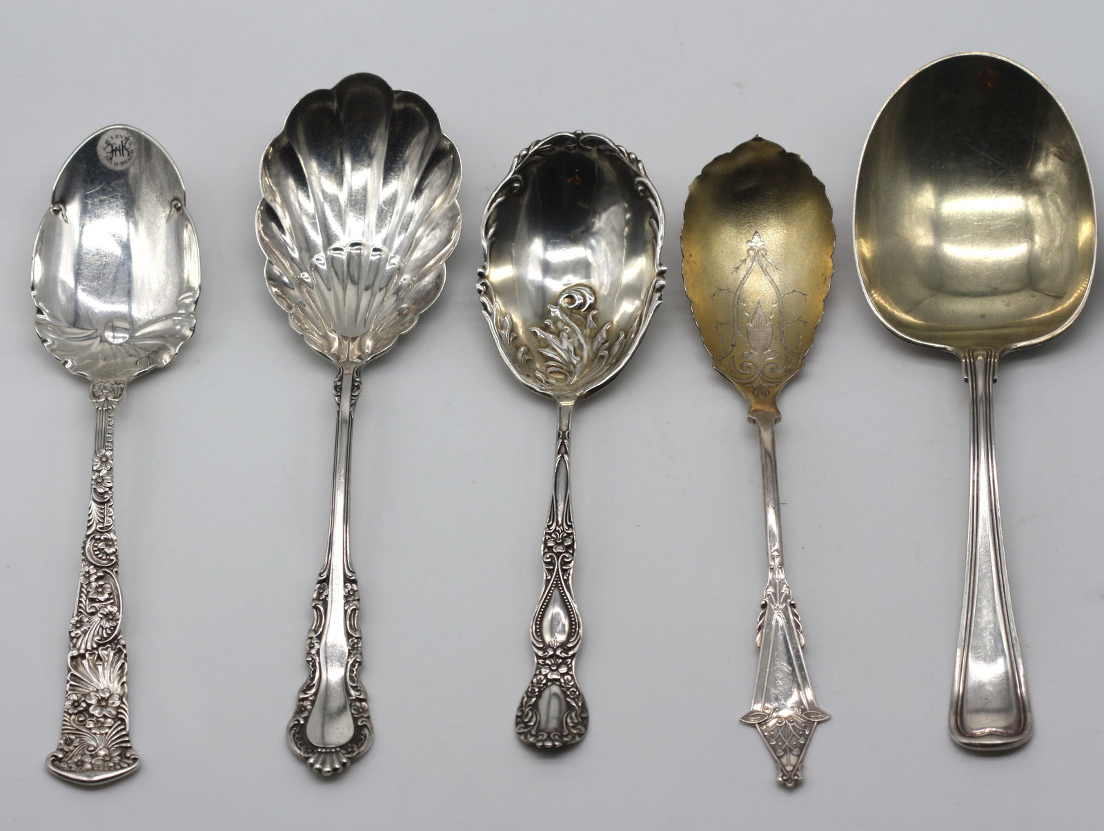 Six Varied Silver Serving Spoons - 3