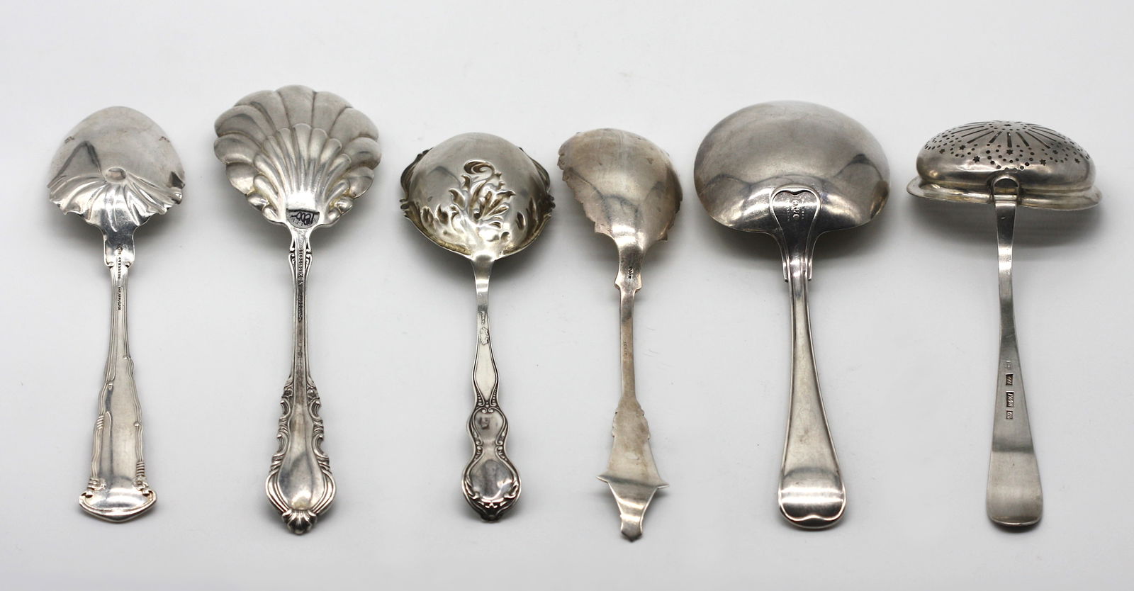 Six Varied Silver Serving Spoons - 5