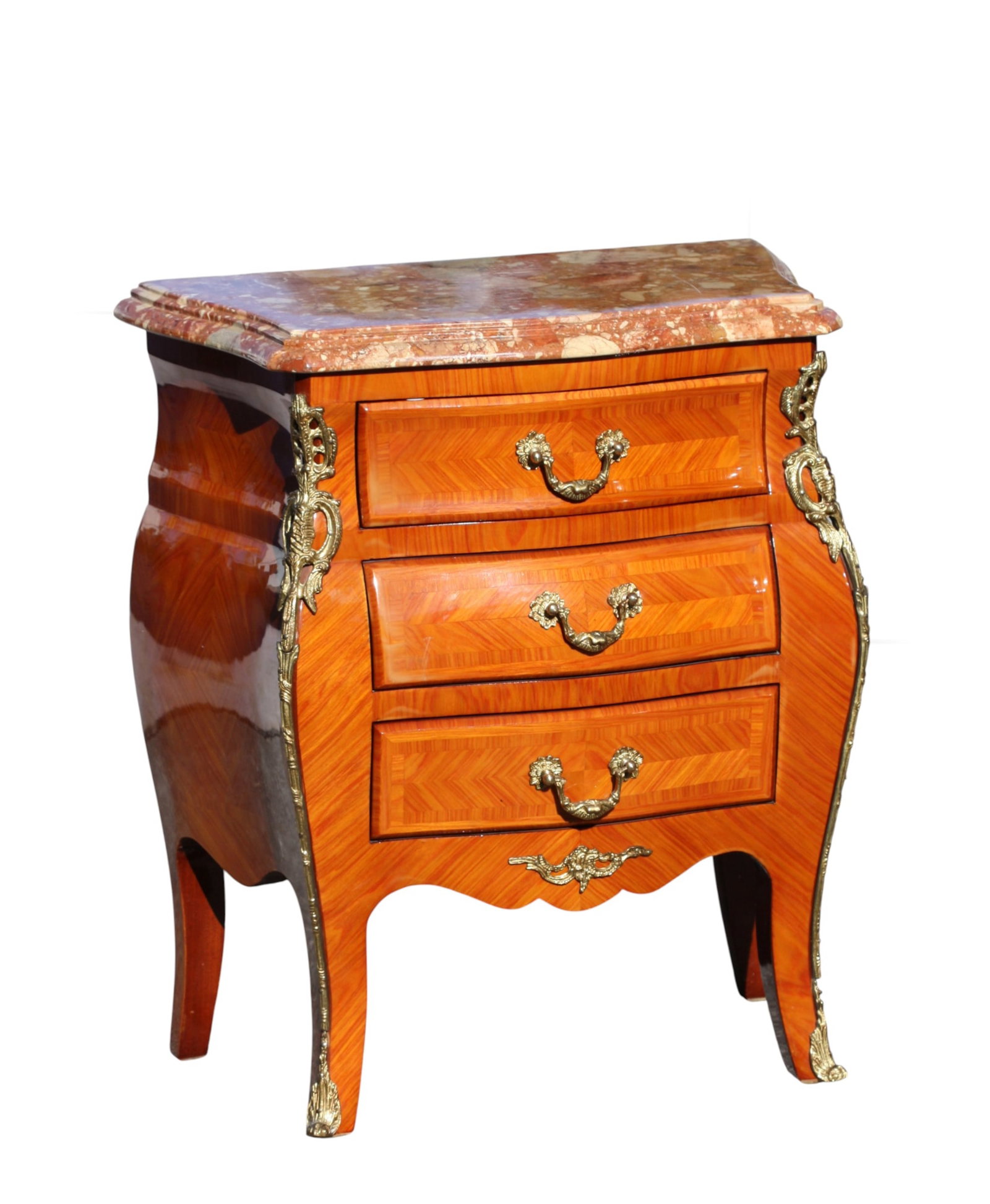 Louis XV Style Marble Top Tulipwood Petite Commode (1 of 7)