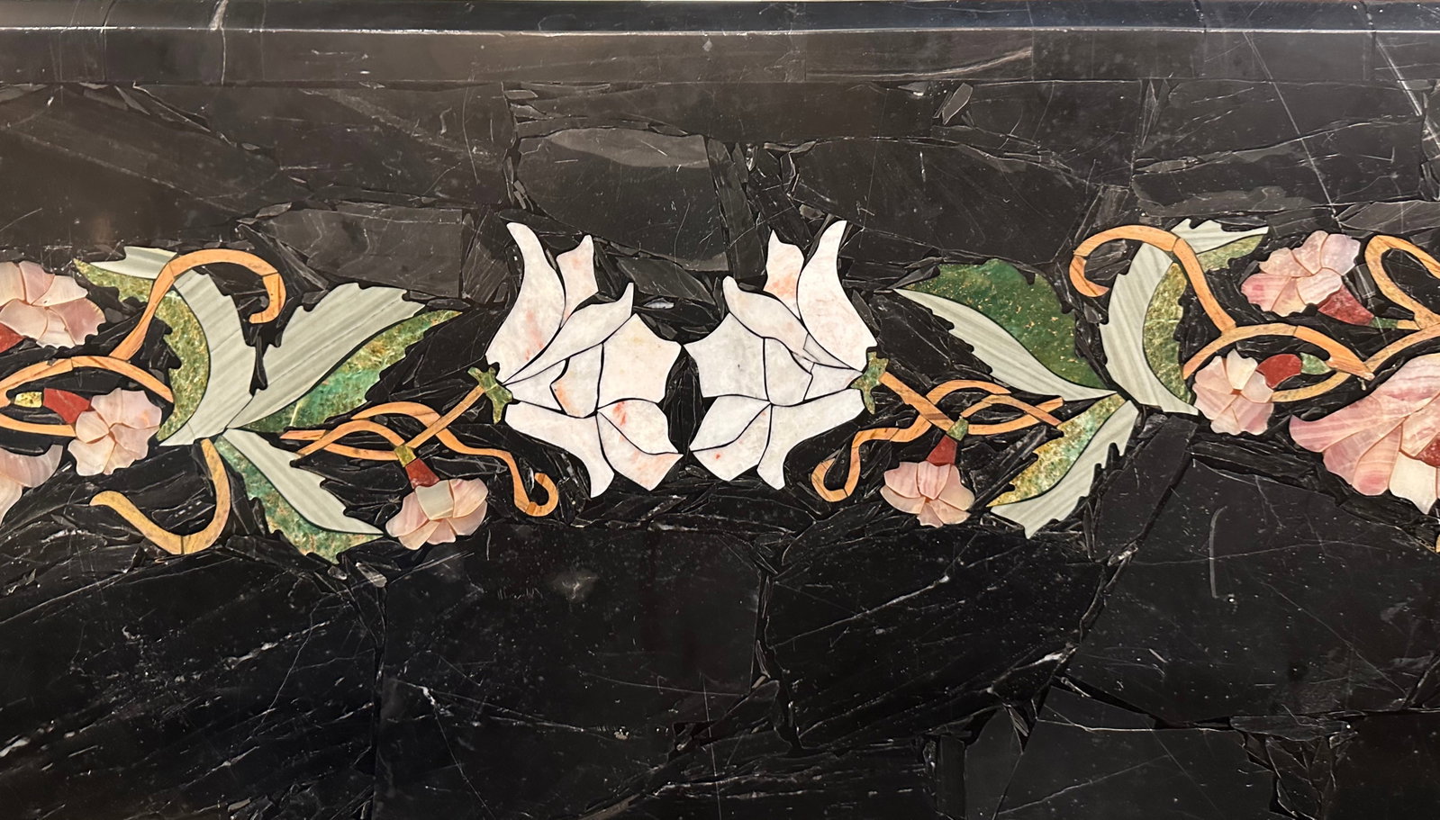 Large Inlaid Oval Composition Table Top - 2