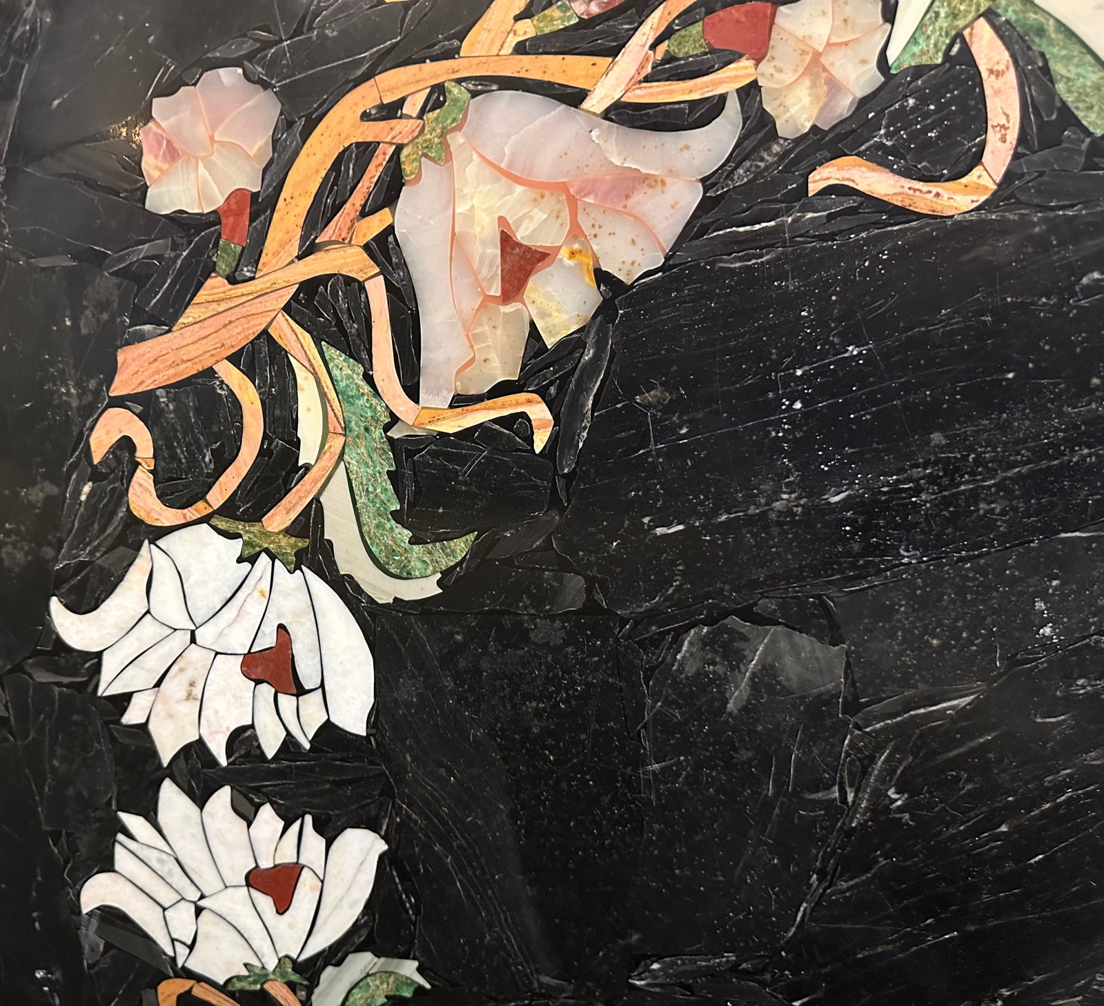Large Inlaid Oval Composition Table Top - 4