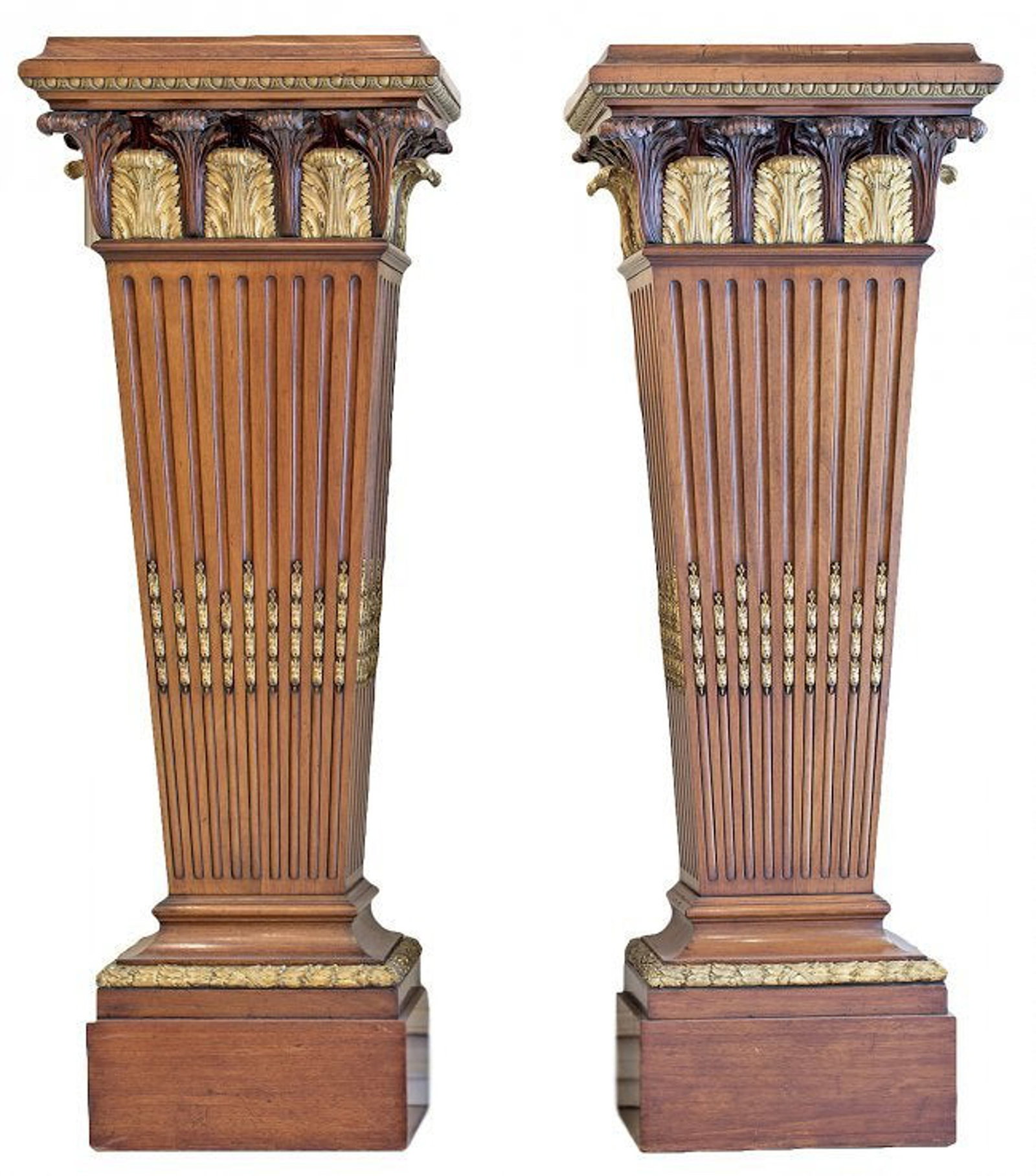 Fine Large Pair of Neoclassical Style Ormolu Mtd. Mahogany Pedestals (1 of 2)