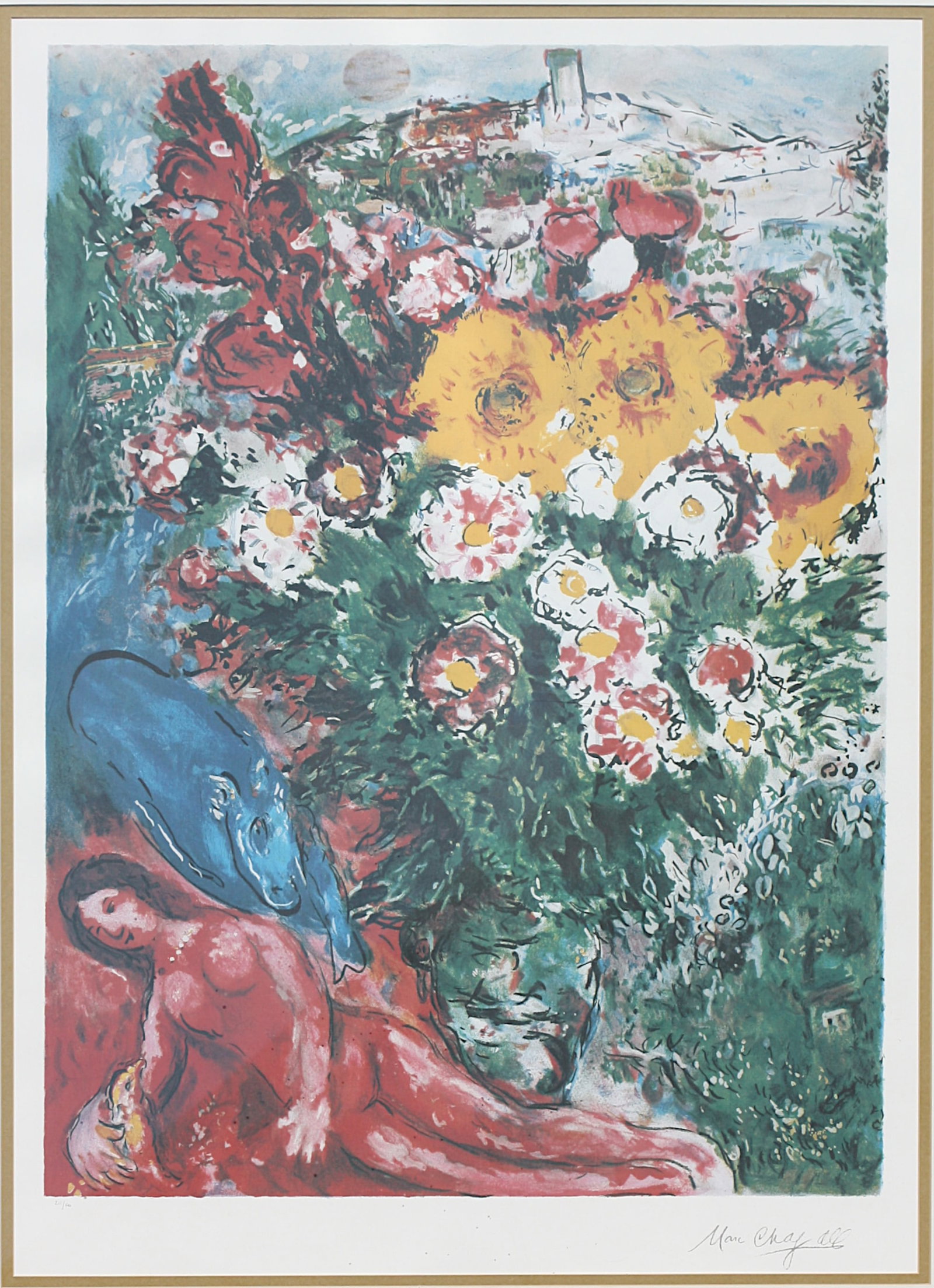 Marc Chagall, (Russian/French) Les Soucis, Offset Lithograph (1 of 6)