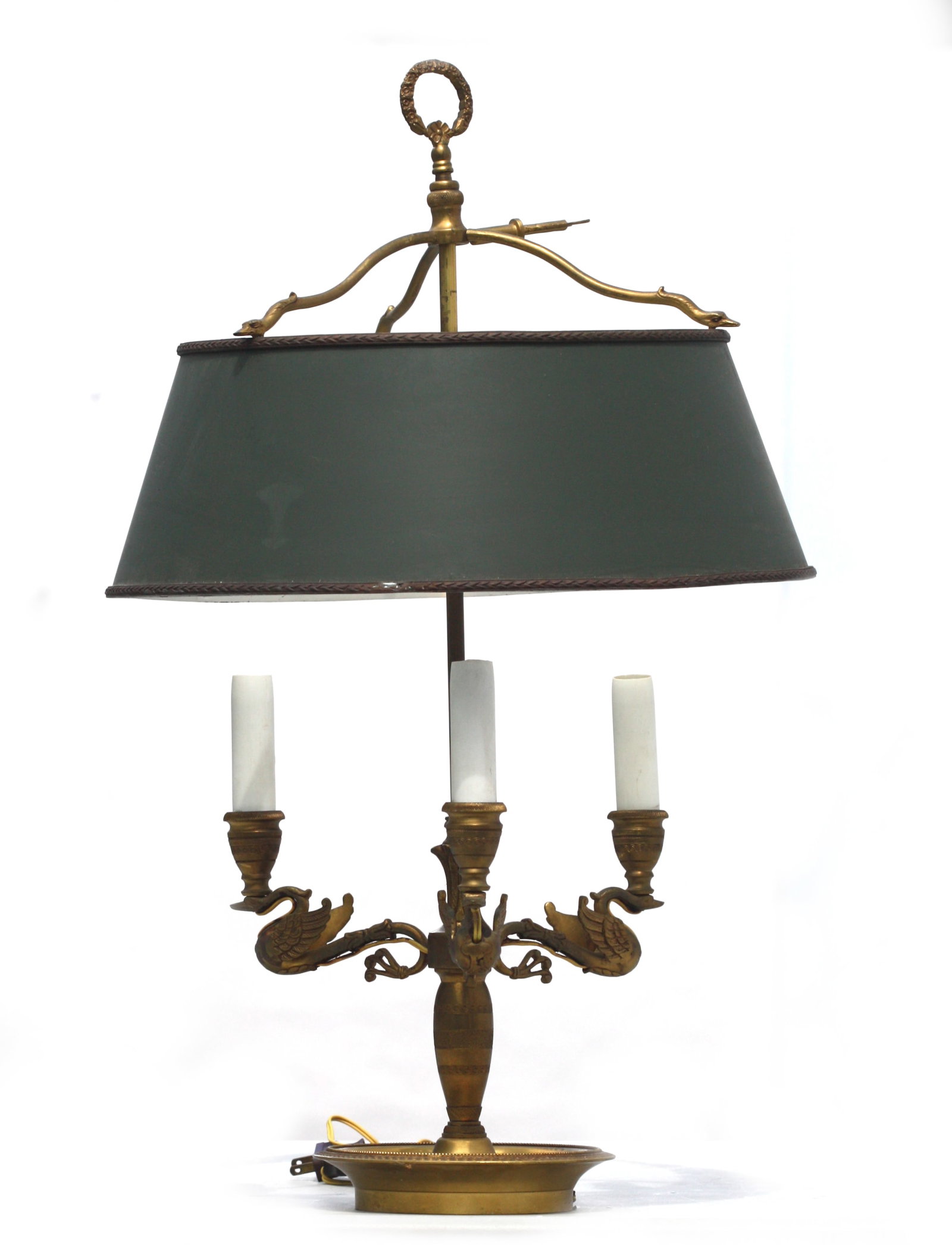 Empire Style Bronze Three-Light Bouillotte Lamp (1 of 9)