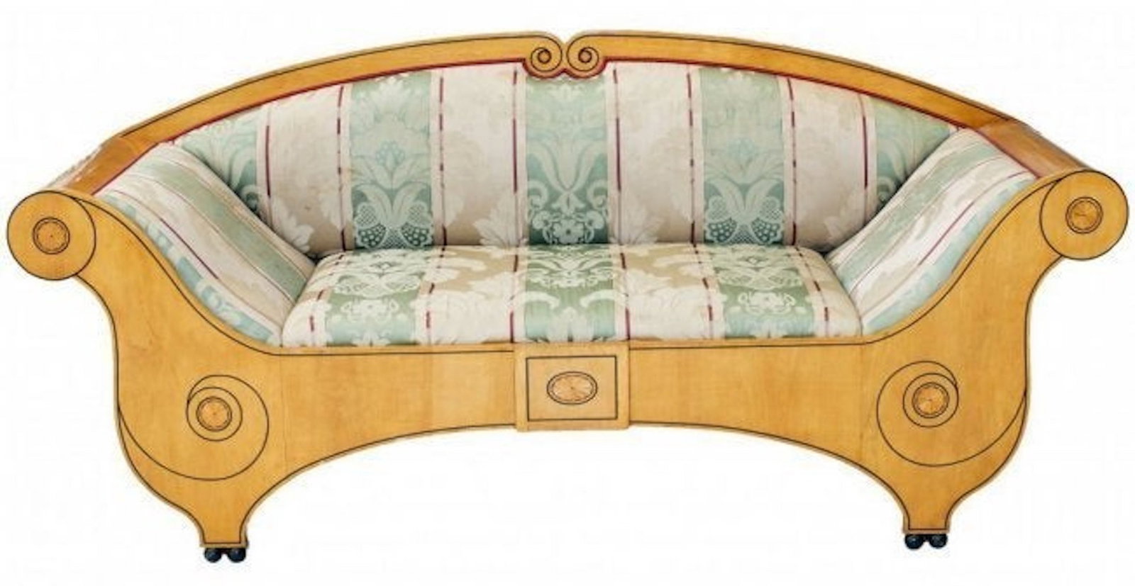 Biedermeier Style Inlaid Satinwood Sofa. (1 of 9)