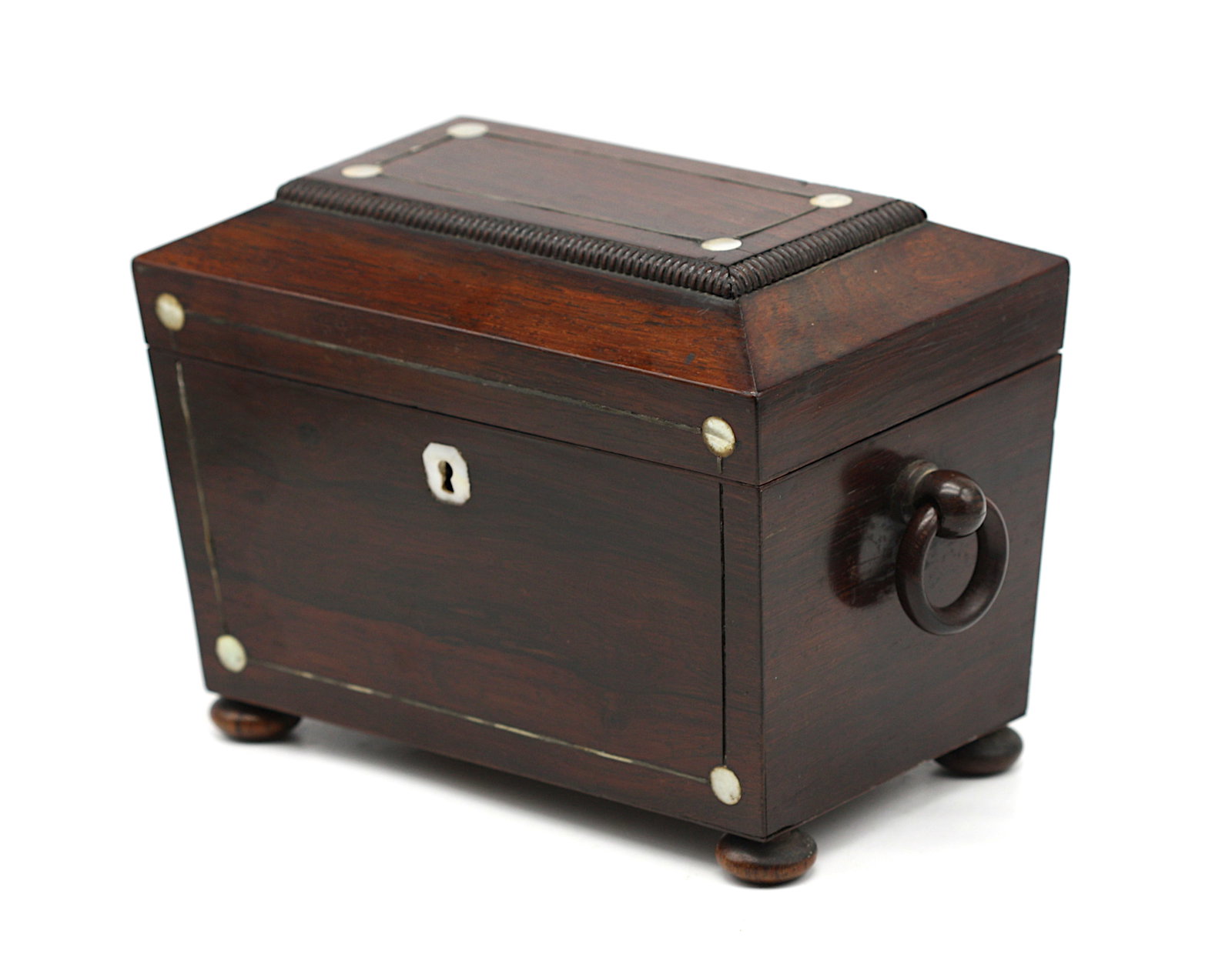 Regency Inlaid Rosewood Tea Caddy (1 of 5)