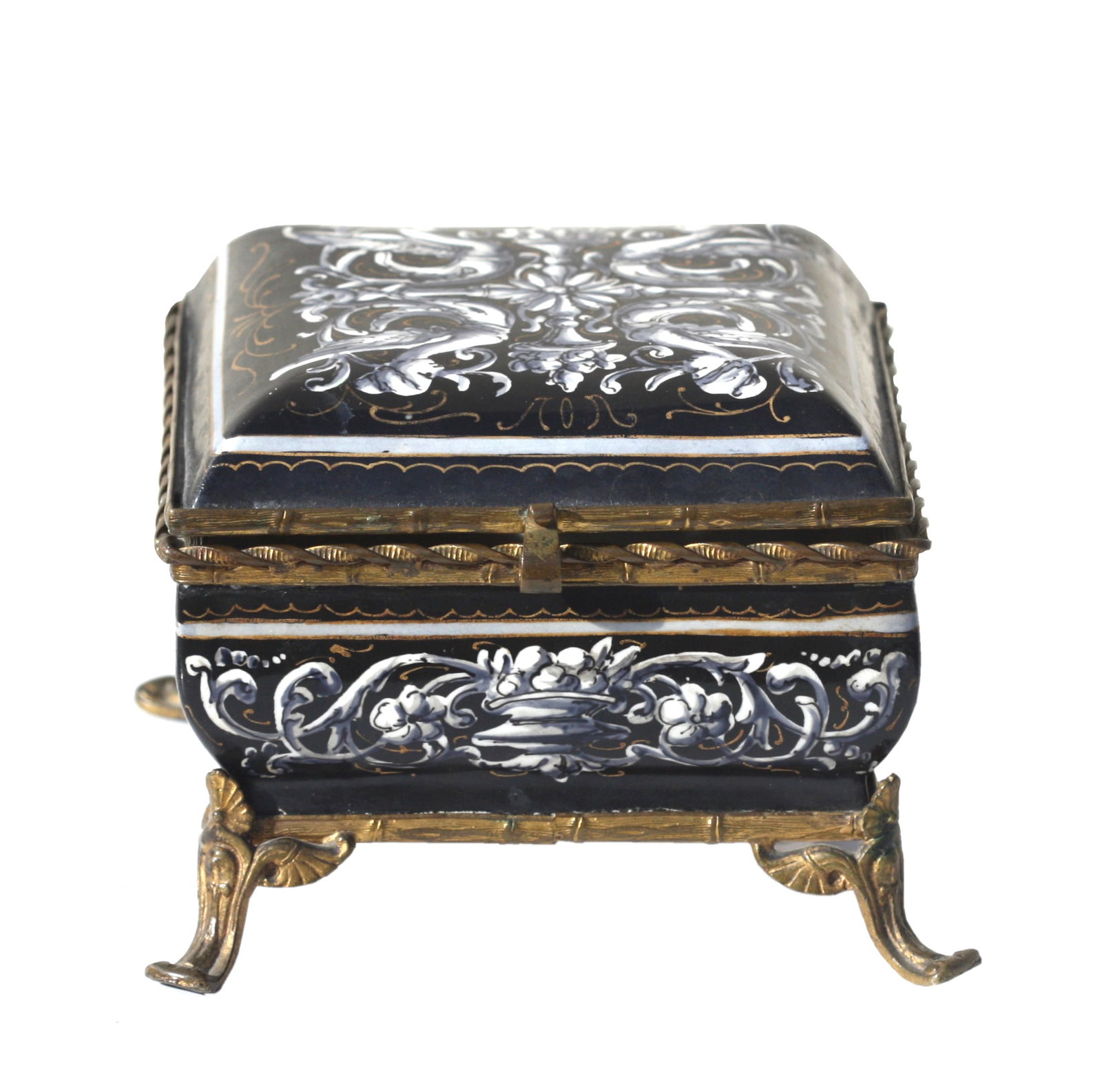 Continental Baroque Style Gilt Bronze Mounted Enamel Box (1 of 6)