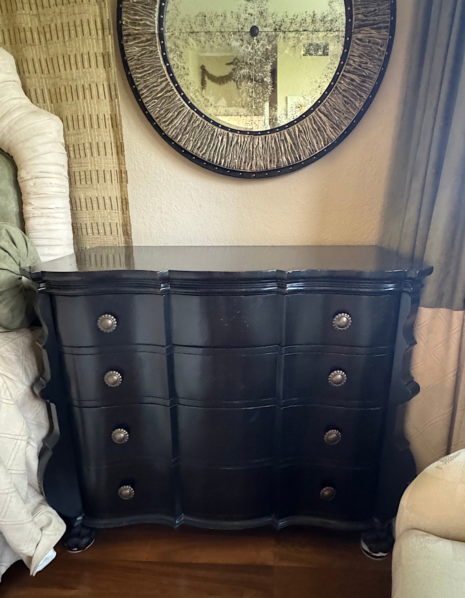 Baroque Style Ebonized Chest of Drawers (1 of 5)
