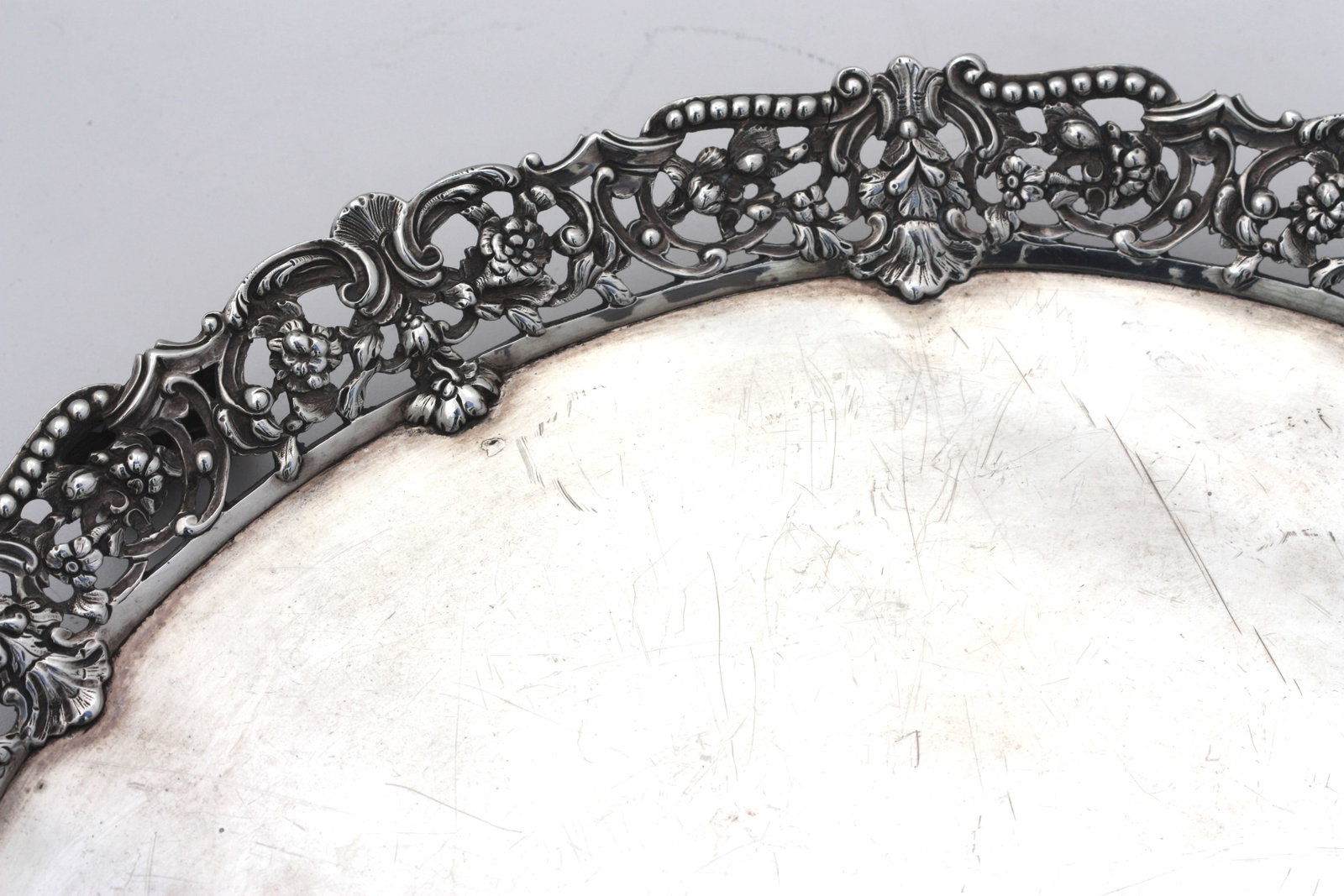 George III Silver Footed Serving Tray - 3