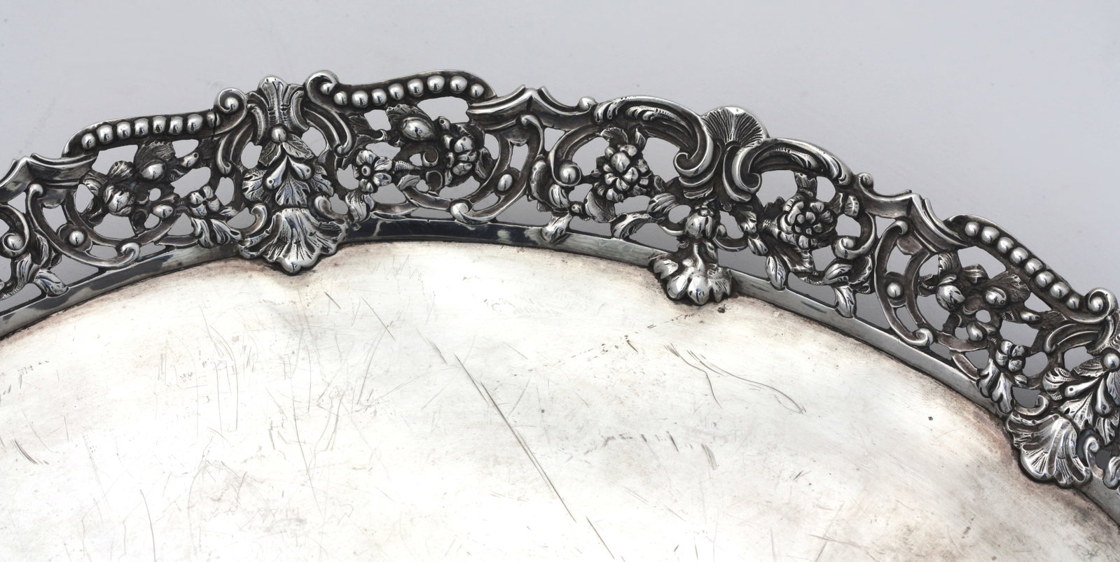 George III Silver Footed Serving Tray - 4