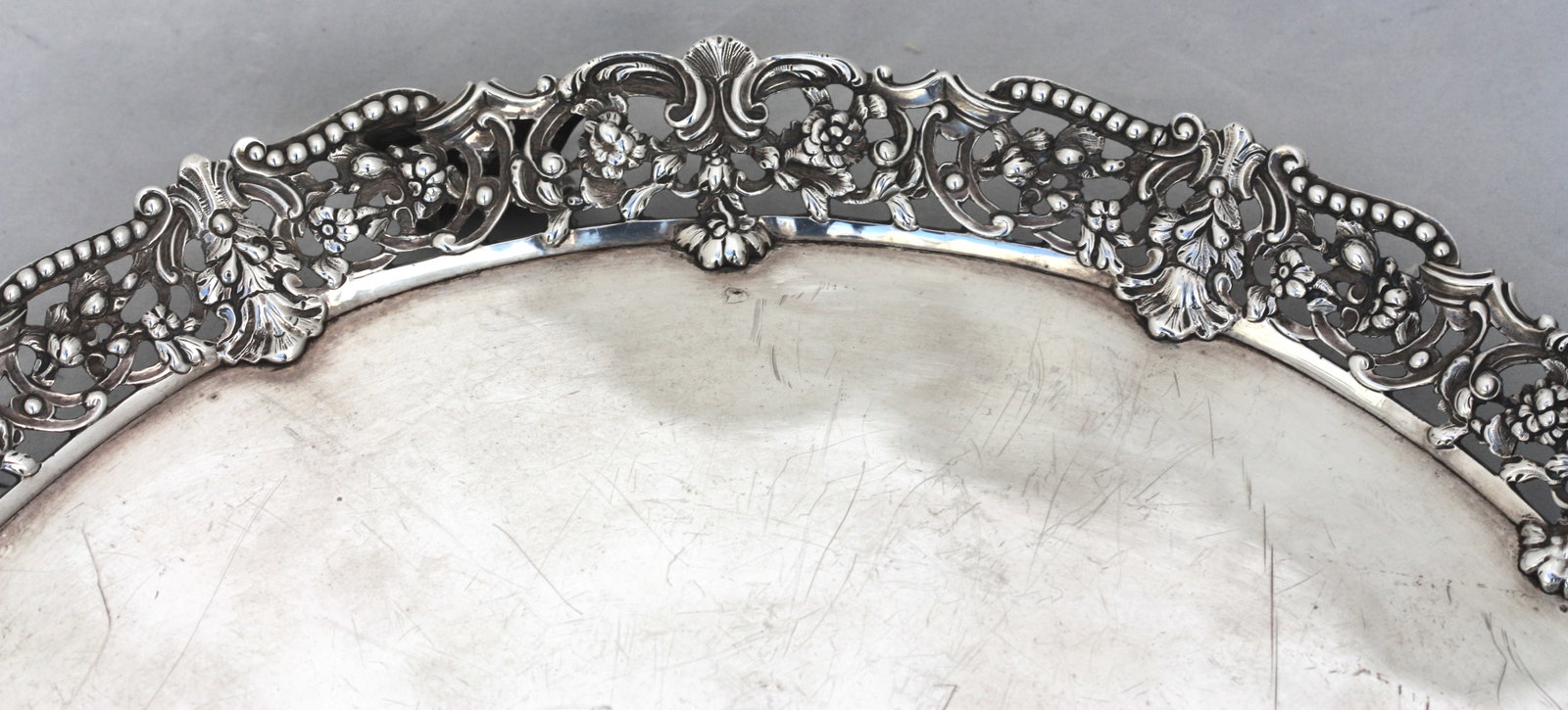 George III Silver Footed Serving Tray - 6