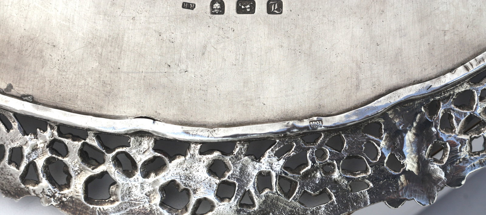 George III Silver Footed Serving Tray - 7