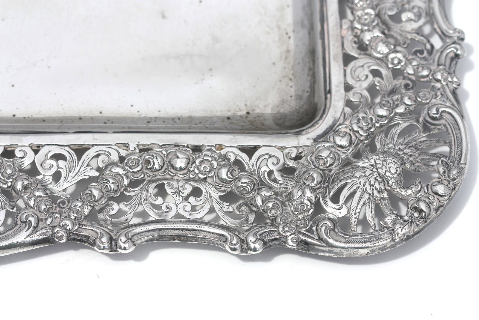 Impressive & Large Continental Rectangular Silver Tray - 2