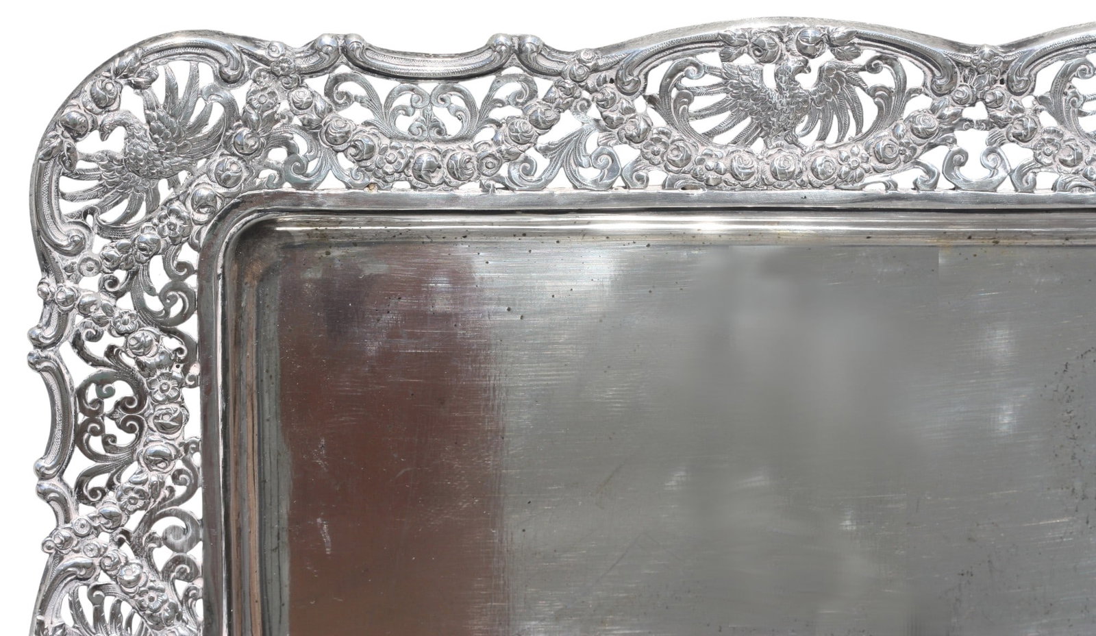Impressive & Large Continental Rectangular Silver Tray - 3
