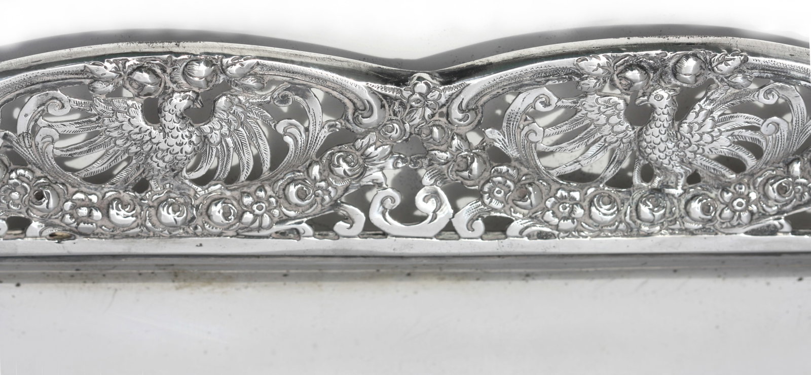 Impressive & Large Continental Rectangular Silver Tray - 4