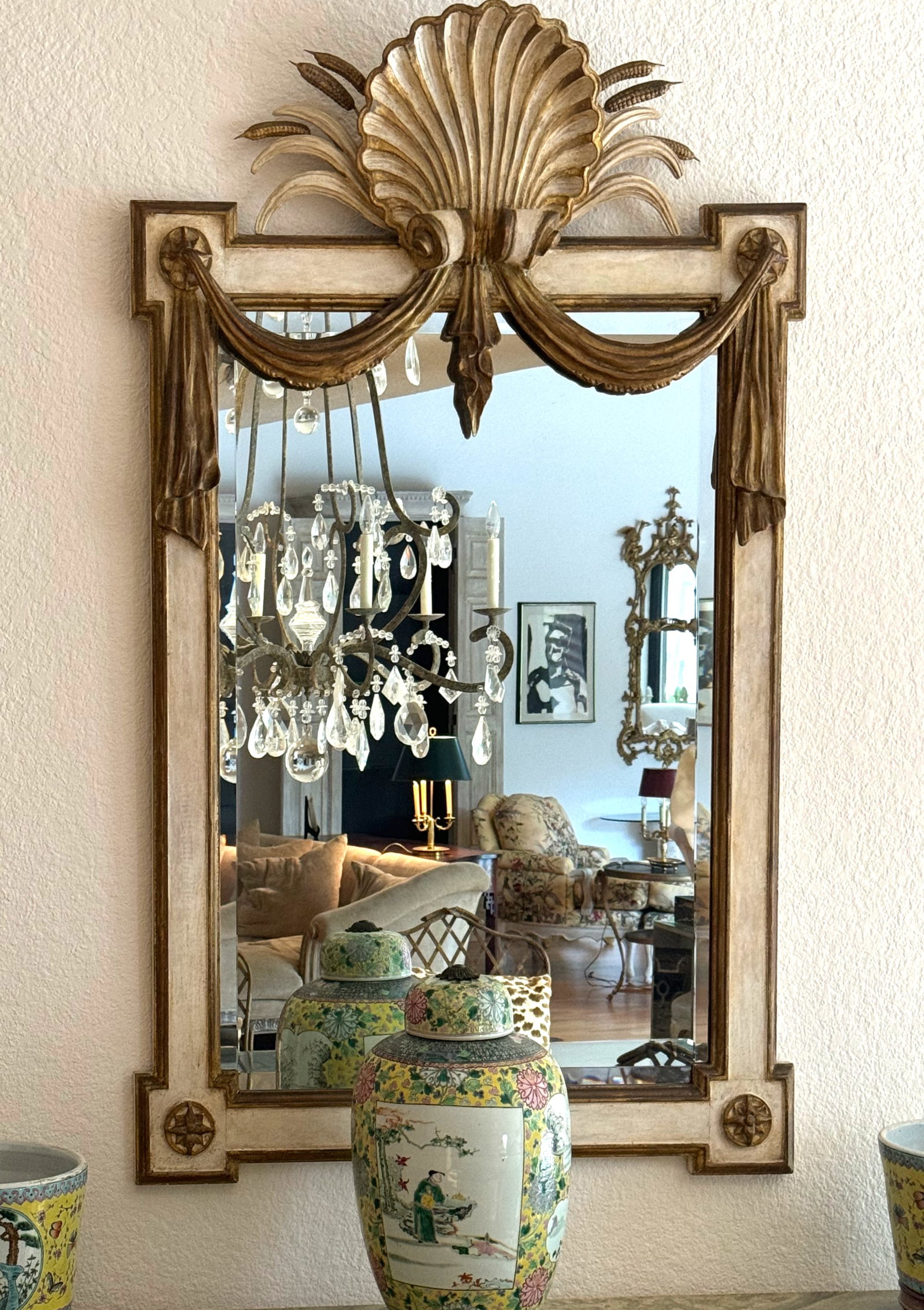 George II Style Painted and Parcel Gilt Mirror (1 of 5)