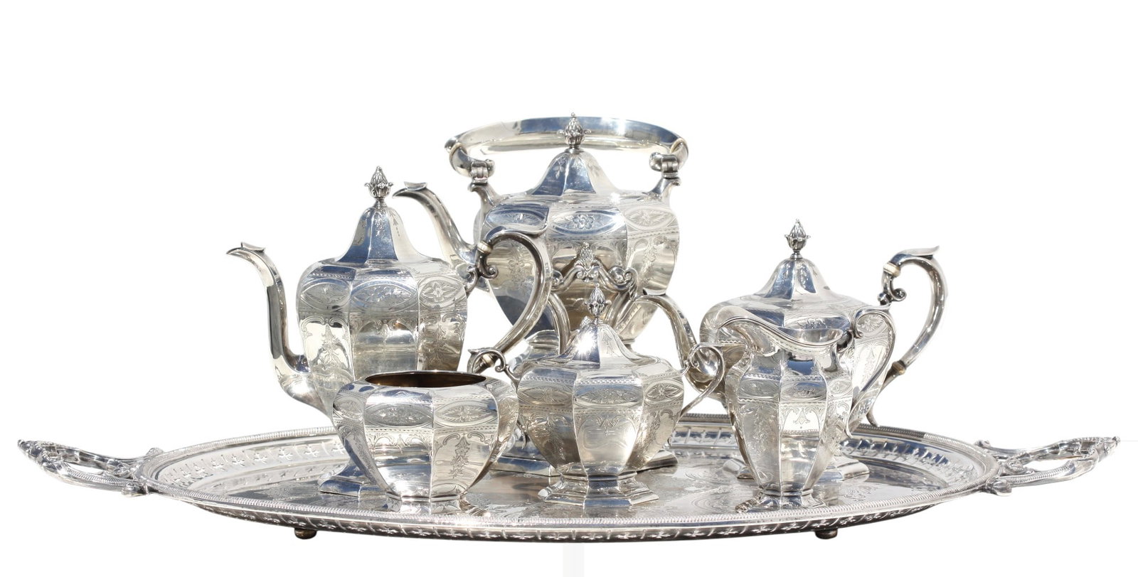 Fine Gorham Six-Piece Sterling Silver Tea & Coffee Service (1 of 15)
