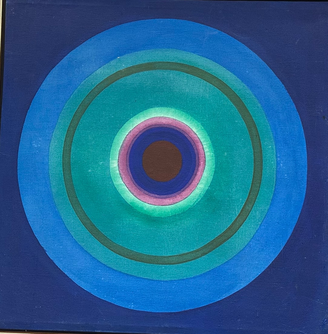Richard Wengenroth, (American, d. 2022), Painting: Richard Wengenroth, (American, d. 2022) Untitled Abstract, (Blue & Green Target), circa 1970, signed on the reverse, acrylic on canvas 35 by 35 in. Provenance: Directly from the Artists Estate. cf.