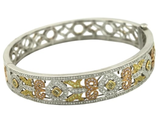 18K White Gold Diamond Bangle Bracelet (1 of 9)