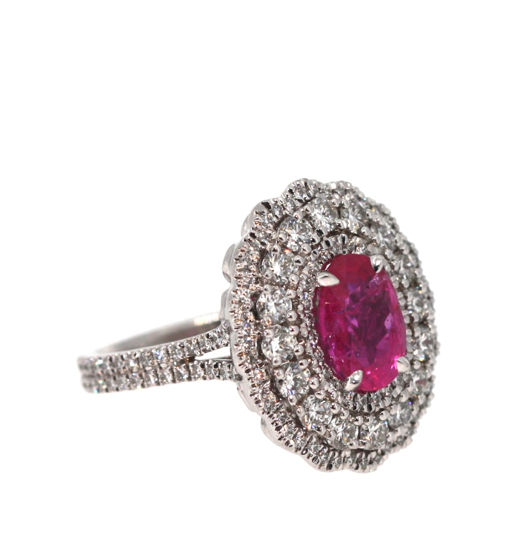 Ruby and Natural Diamond Ring - 2