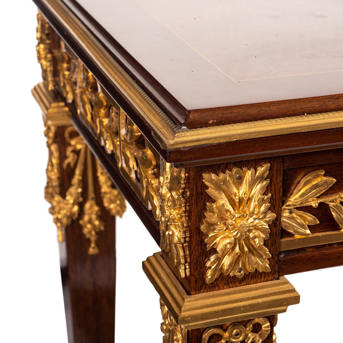 Louis XVI Style Gilt Bronze Mounted Mahogany End Table - 2