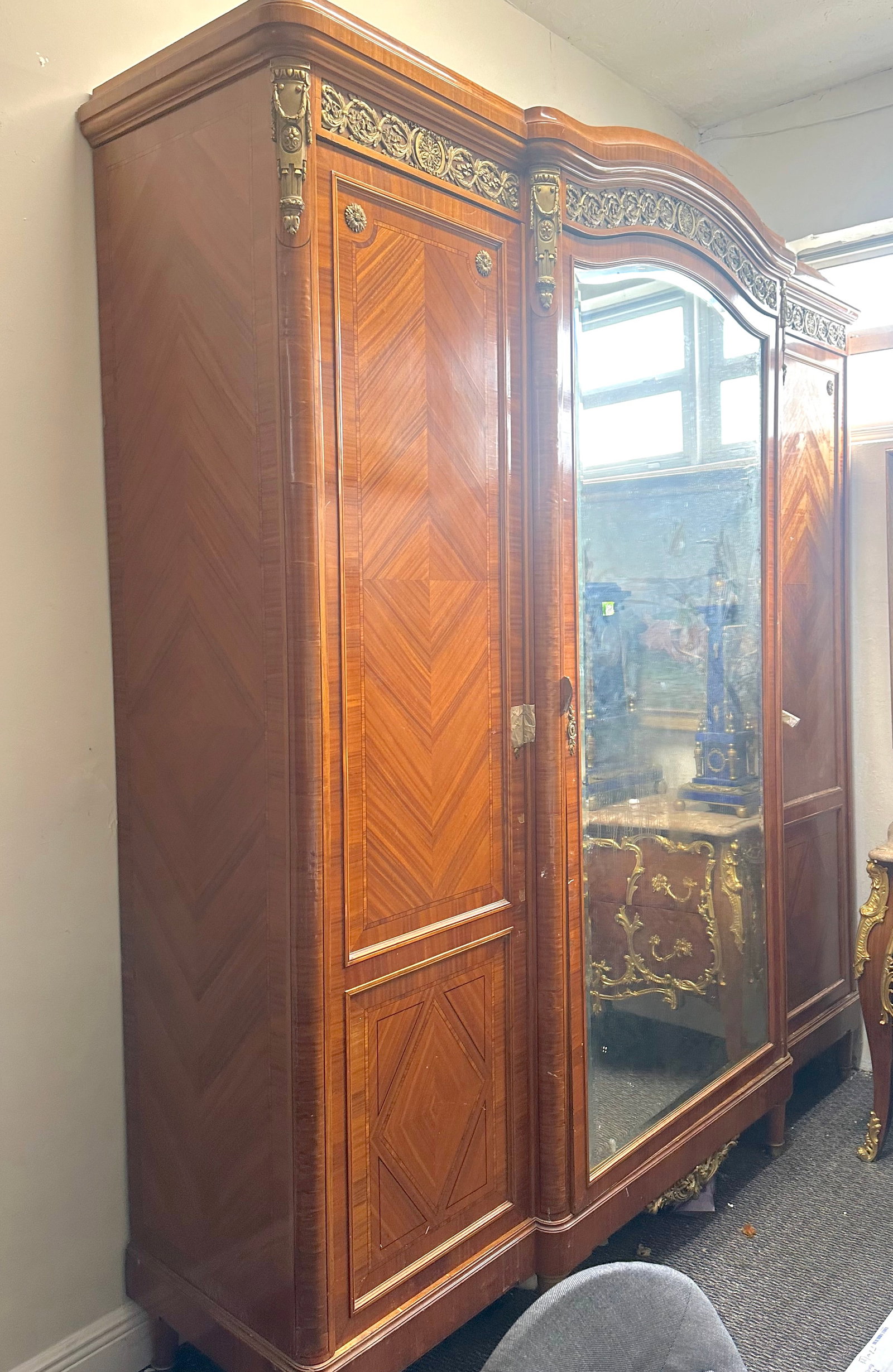 Louis XVI Style Bronze Mounted Tulipwood & Mahogany Armoire (1 of 6)
