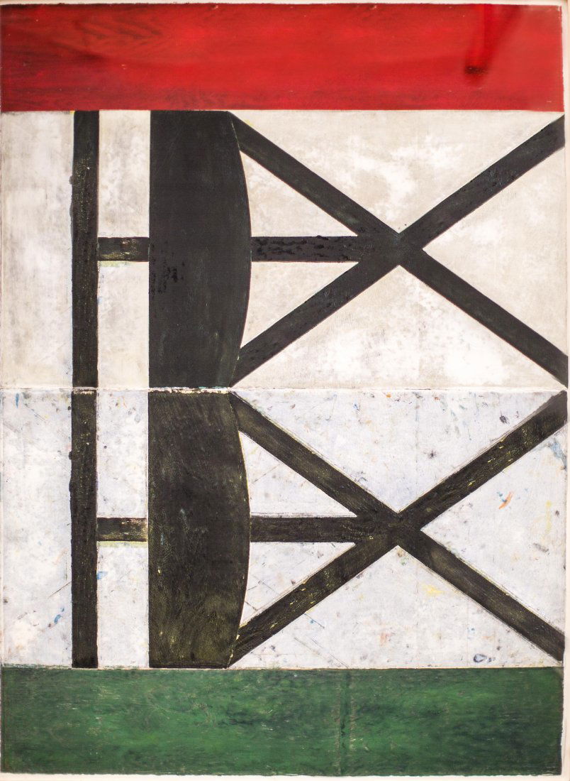 Andrew Spence, (American, b.1947): Property from a Michigan Private Collection Andrew Spence, (American, b.1947) Untitled A-4 (Barbecue Grill), 1987 Monotype, oil on paper unsigned, the reverse with gallery labels, Barbara Toll Gallery