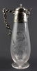TWO VICTORIAN SILVER-PLATE ENGRAVED CLEAR GLASS CLARET - 6