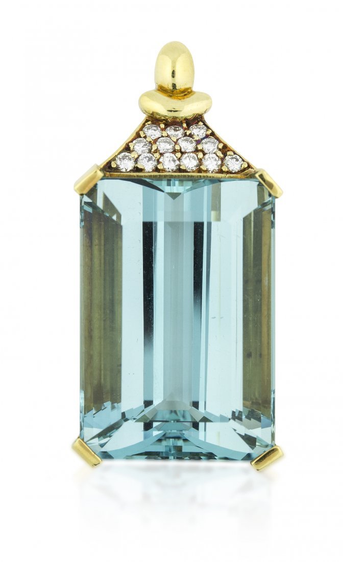 FINE AND VERY LARGE AQUAMARINE PENDANT Jan 22, 2015 A.B. Levy's