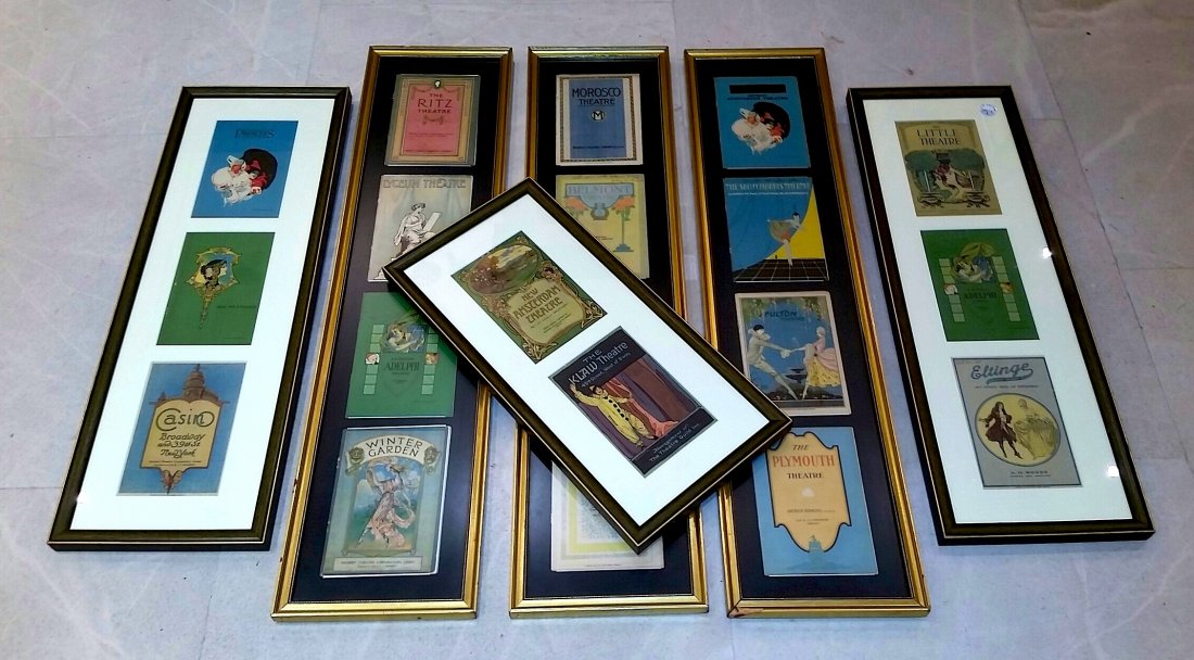 GROUP OF FRAMED VINTAGE BROADWAY AND LONDON PLAYBILLS: FORMERLY THE COLLECTION OF JAMES GOLDMAN, NY GROUP OF FRAMED BROADWAY AND OTHER VINTAGE PLAYBILLS including examples for the Lyceum, The Ritz, The Casino, and the Winter Garden. Variously framed. Size