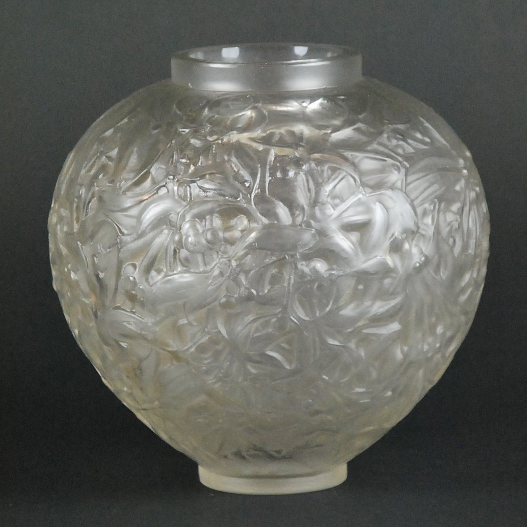 RENE LALIQUE 'GUI' circa 1920: RENE LALIQUE 'GUI' A clear and frosted glass vase, model introduced 1920 Marcilhac 948 6.8 in.(17 cm.) high inscribed R. Lalique France
