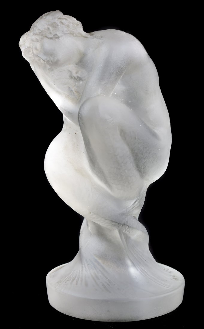 RENE LALIQUE 'SIRENE' circa 1920: RENE LALIQUE 'SIRENE' A clear and frosted glass bouchon de radiateur, model introduced 1920 Marcilhac 831 4.20 in.(10.5cm.) high molded signature R. LALIQUE