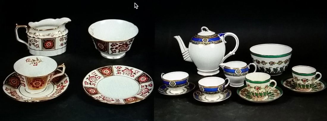 THREE ENGLISH PORCELAIN PART TEA SERVICES (1 of 8)