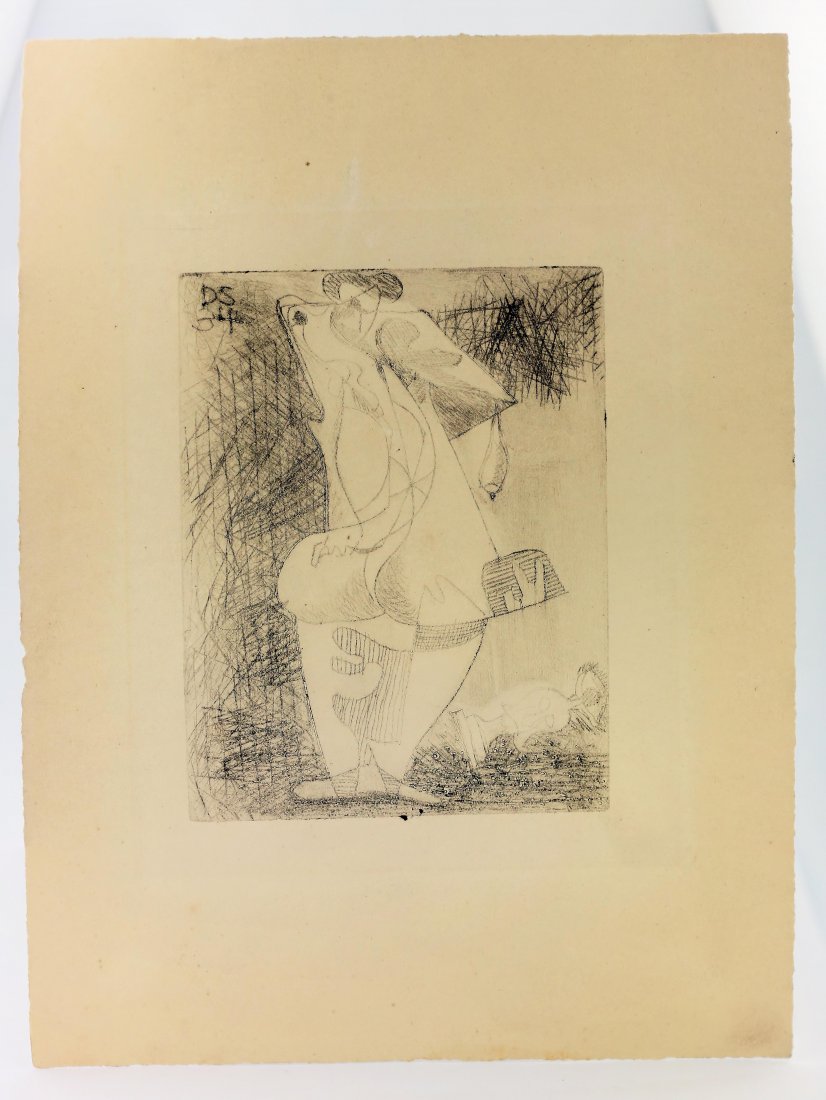 DAVID SMITH, (1906-1965), ETCHING 1934: David Smith(1906-1965) Untitled Etching, 1934 plate: 2.90 by 3.80 insheet: 5.40 by 7.50 in signed in pencil, DS 34The Catalogue Raisonné, A. Schwartz, "David Smith: The Prints", NY, 1987