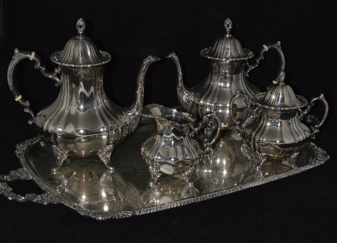 FOUR PIECE AMERICAN SILVER TEA  AND COFFEE  SERVICE (1 of 8)